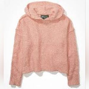 American Eagle AEO Hooded Chunky Sweater Petal Pink Size XL HTF 2011 Soft
